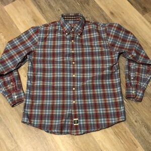 Izod Plaid Button Down Casual Shirt